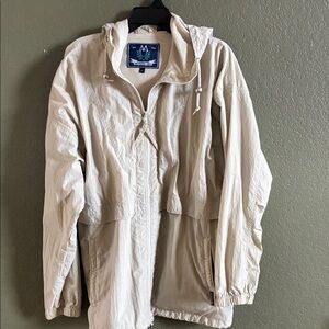Vntg. Members Only Light Tan Hooded Jacket